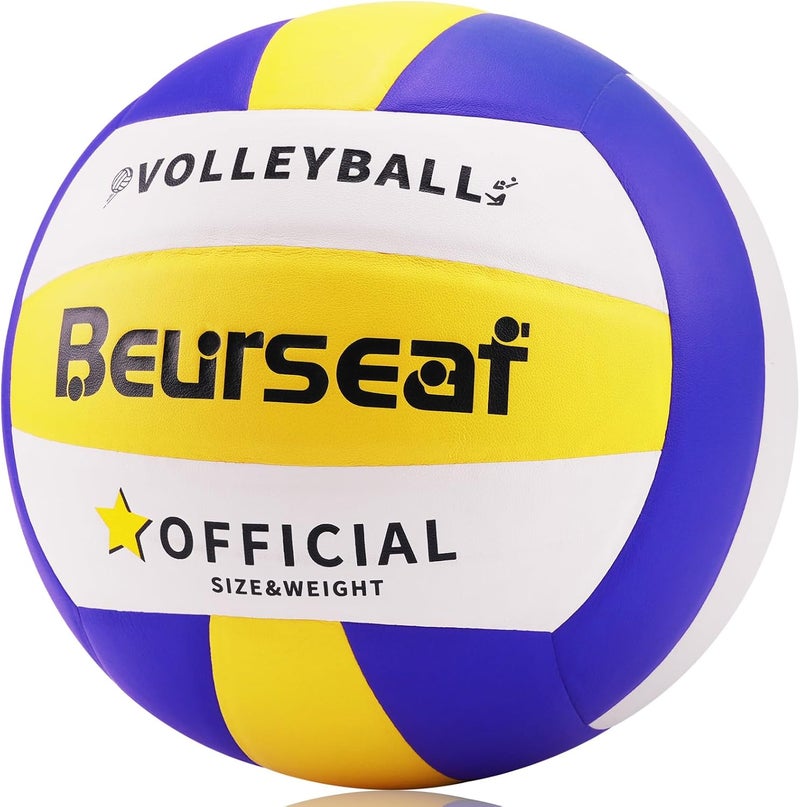 Beurseaf Volleyball, Soft Touch Beach Volleyball, Indoor Outdoor Volleyball for Beach Game Training, Official Size 5 - Image 1
